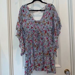 Carapace blue floral flow dress